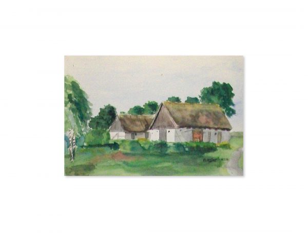 003 Holstein, bei Königsberg. 13. 7. 1928 Aquarell 22.5x34 cm