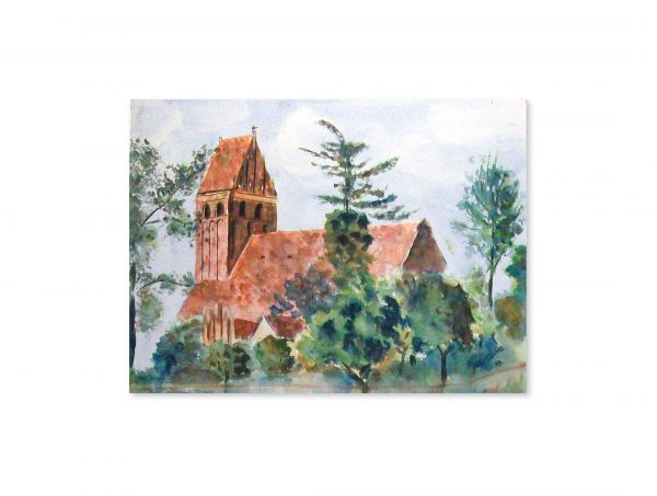 009 Ordenskirche in Neuhausen-Tiergarten bei Königsberg. 1929 Aquarell 35x27 cm