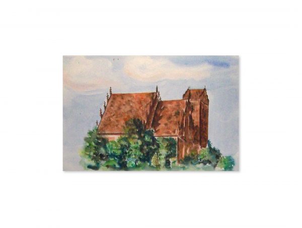 014 Pfarrkirche Sankt Marien, Deutsch-Eylau. 1929 Aquarell 34x23 cm