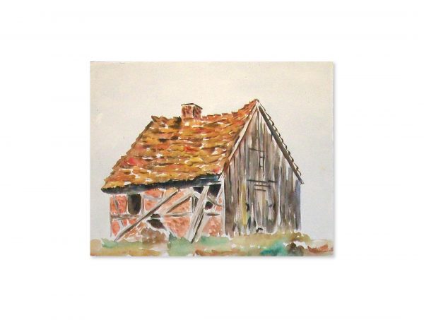 025 Backhaus in Rowe, Garder See. 1930 Aquarell 33x27 cm