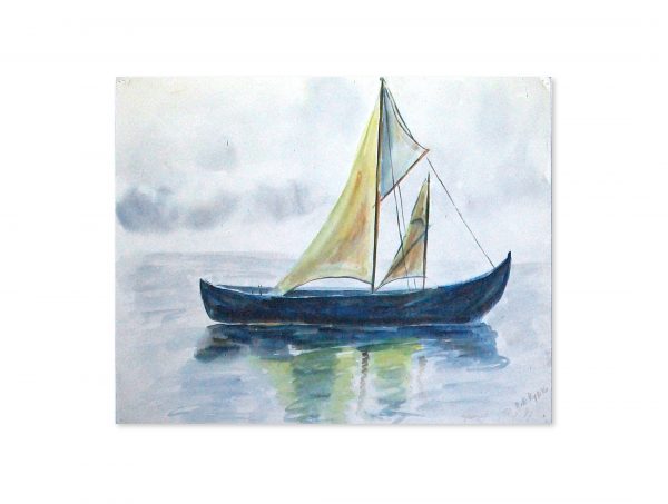 039 Kurische Nehrung (Schiff). 12. 7. 1931 Aquarell 37x29cm