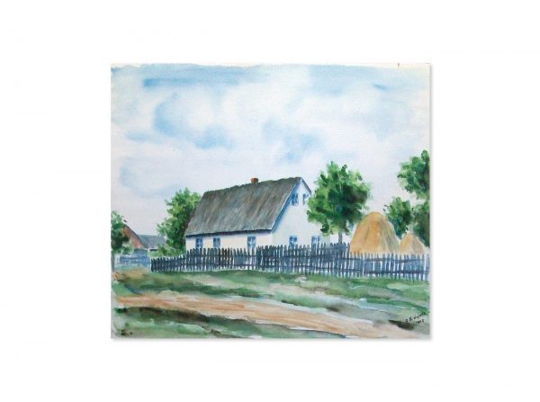 054 Preil, Haus Zakiel, Kurische Nehrung. August 1942 Aquarell 41x35 cm