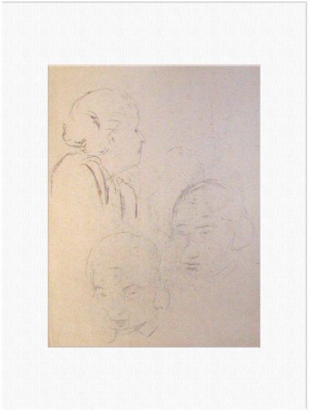 078 Gesichter Studien. 1955 Bleistift 30x40 cm