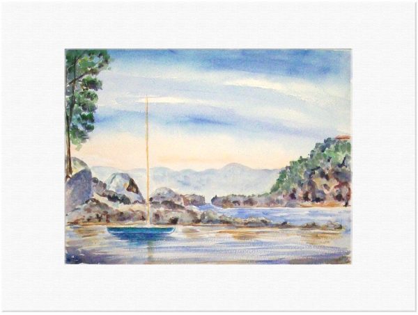 083 Fiascherino, La Spezia, Italien. 28. 7. 1956 Aquarell 40x30 cm