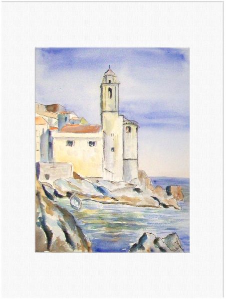 084 Tellaro, La Spezia, Italien. 29. 7. 1956 Aquarell 30x40 cm