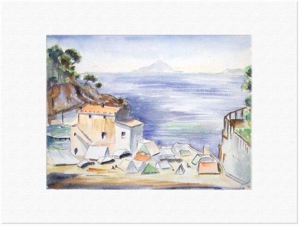 086 Fiascherino, La Spezia, Italien. 30. 7. 1956 Aquarell 40x30 cm