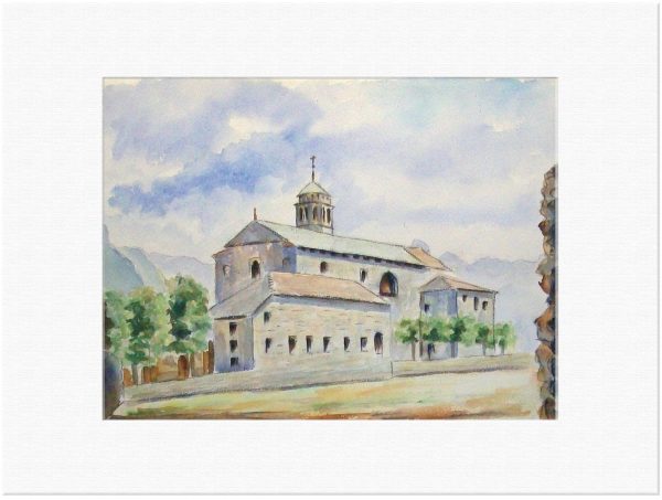 089 Gravedona am Comer See, Italien. 2. 8. 1956 Aquarell 40x30 cm