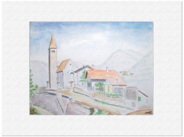 091 Kardaun bei Bozen, Italien. 31 .7. 1957 Aquarell 48x36 cm