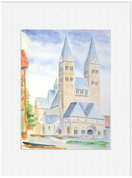 104 Fritzlar Dom. 8. 10. 1957 Aquarell 48x36 cm