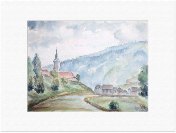 105 Sittersdorf, Kärnten. 18. 7. 1959 Aquarell 40x30 cm