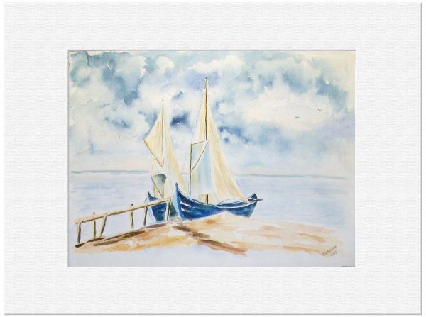 115 Schwarzert, Kurische Nehrung. 29. 3. 1961 Aquarell 48x36 cm