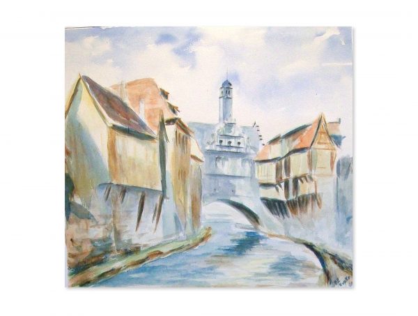 116 Marktbreit, Franken. 1961 Aquarell 40x36 cm