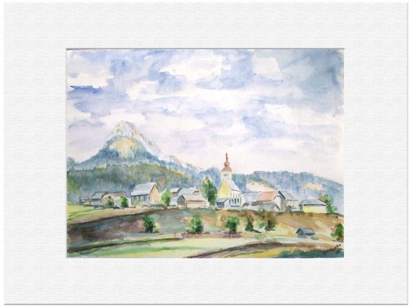 120 Gailtal St. Daniel, Österreich. 1961 Aquarell 48x36 cm