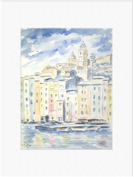 128 Porto Venere, Italien. 29. 9. 1962 Aquarell 30x40 cm