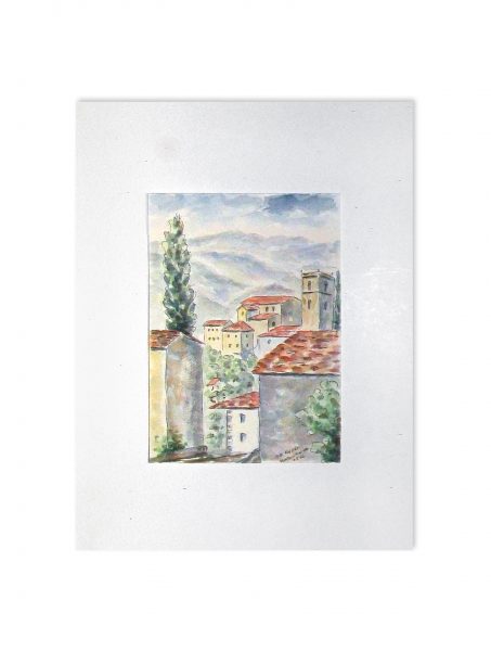 134 Montecatini Alto, Toskana Italien. 8. 10. 1962 Aquarell 24x17 cm