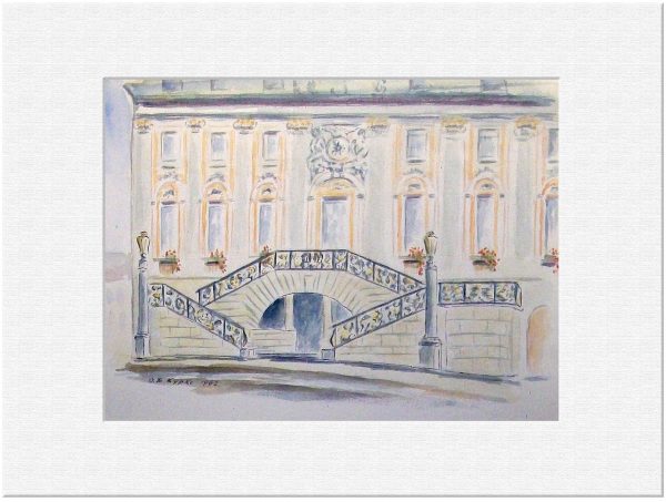 141 Rathaus Bonn. 1962 Aquarell 40x30 cm