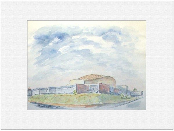 142 Beethovenhalle Bonn. 1962 Aquarell 40x30 cm